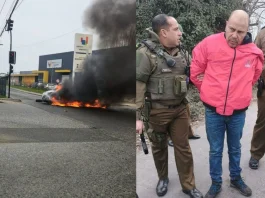 Decenas de vehículos calcinados tras asalto a Brinks en Rancagua; hay detenidos.