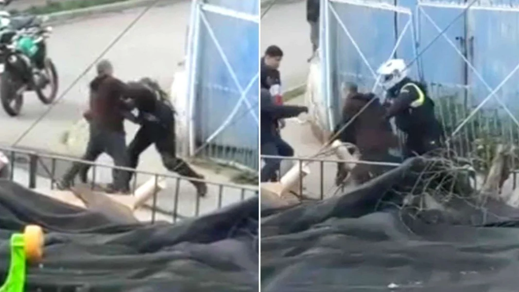 Vecinos agreden a guardias municipales durante persecución de auto robado en Colina.