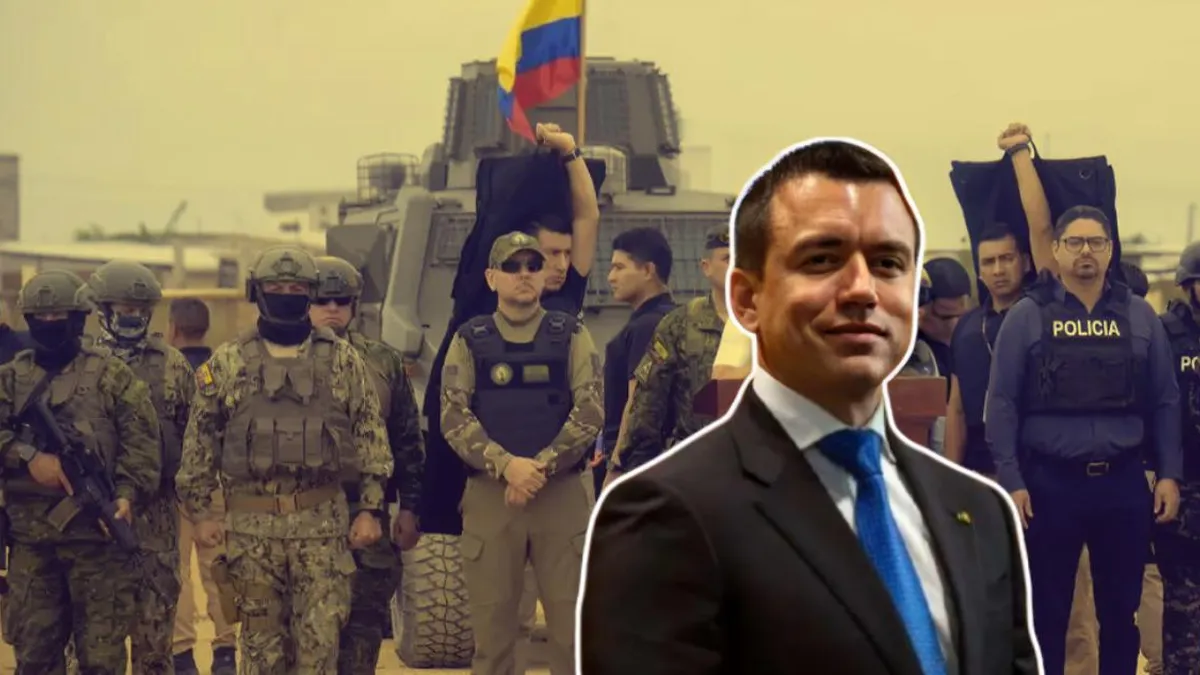 Noboa propone eliminar prohibición de bases extranjeras para enfrentar el crimen transnacional.