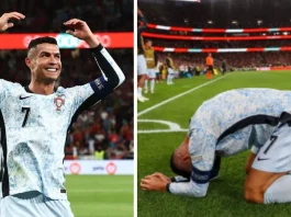 Cristiano Ronaldo celebra su gol 900