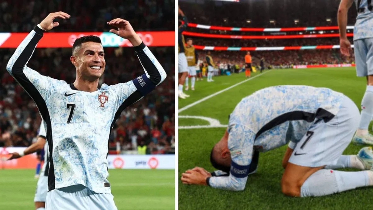 Cristiano Ronaldo celebra su gol 900