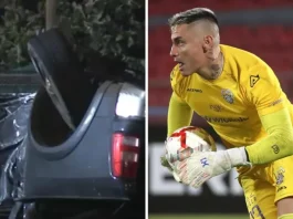 El vehículo de Cristóbal Campos tras el grave accidente de tránsito que sufrió.