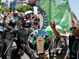 Protestas masivas en Argentina tras recorte estatal de Milei; huelga de empleados públicos.