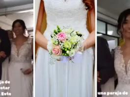 ¡Que vivan los novios! La pareja se casó y luego fue a votar en Villarrica.