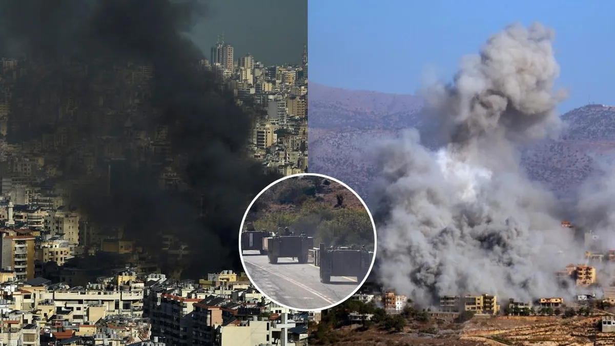 Israel intensifica bombardeos en Beirut durante su ofensiva en el sur del Líbano.