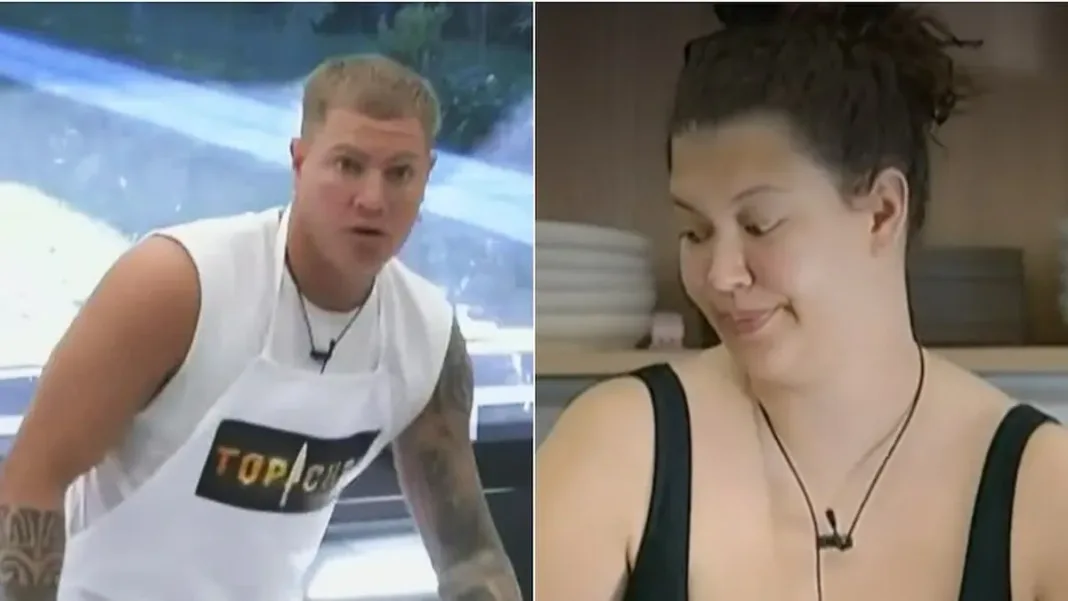 Felipe Thompson y Michelle Carvalho discuten acaloradamente sobre la limpieza.