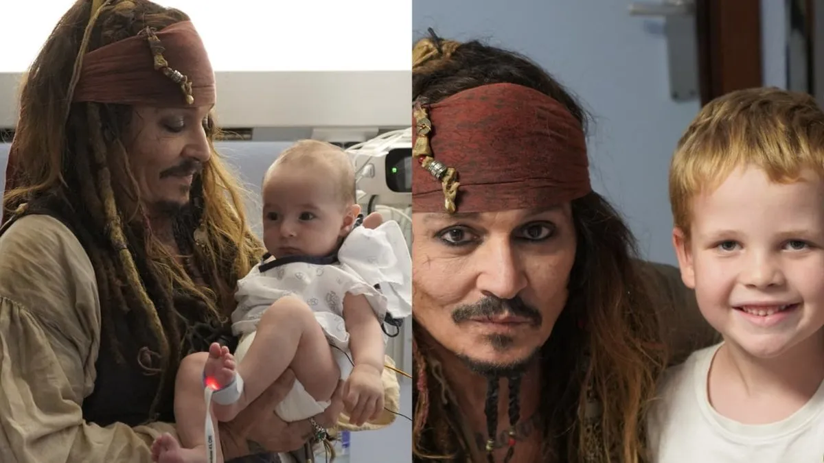 Johnny Depp sorprende a niños en el hospital al revivir a Jack Sparrow.