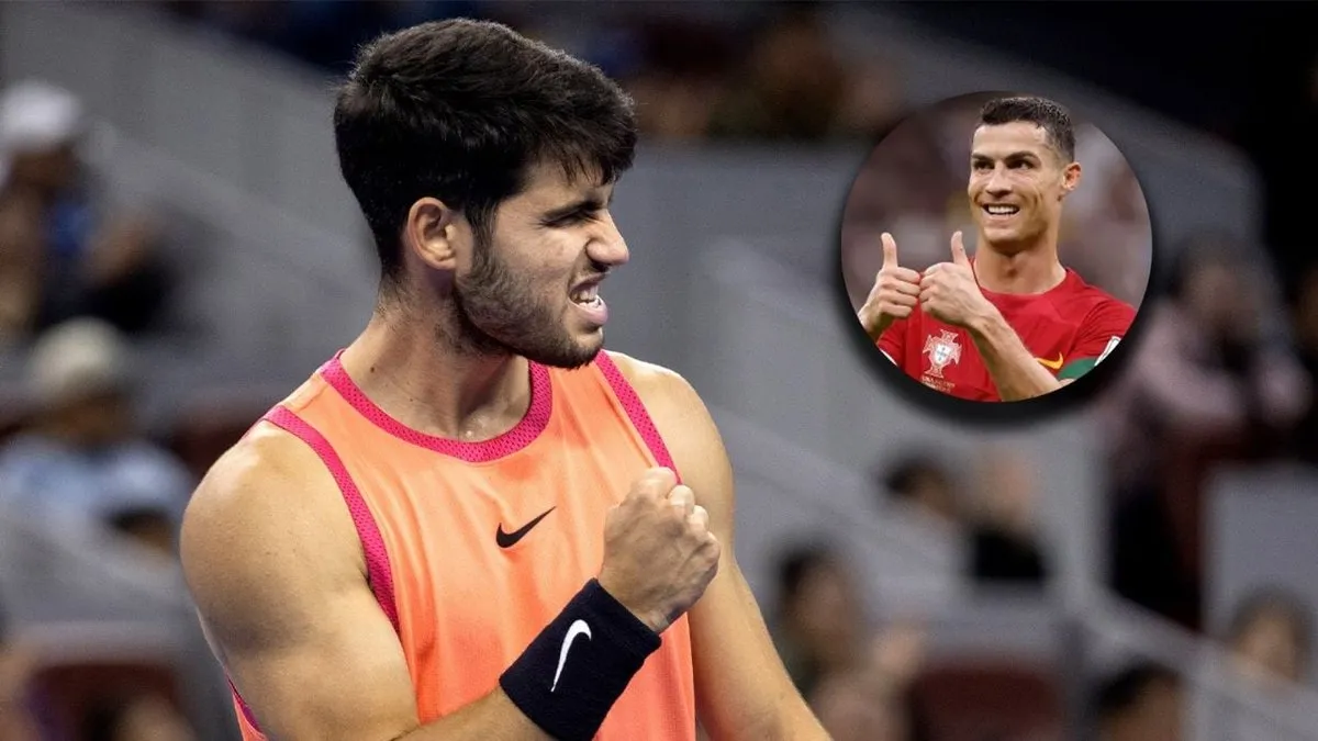 Carlos Alcaraz rinde homenaje a Cristiano Ronaldo en Shanghái con un guiño especial.