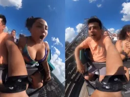 Pamela Leiva se enfrenta a la adrenalina en una montaña rusa en EE. UU.