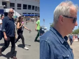 El Fiscal Armendáriz expresa su frustración ante la prensa al ir a votar.