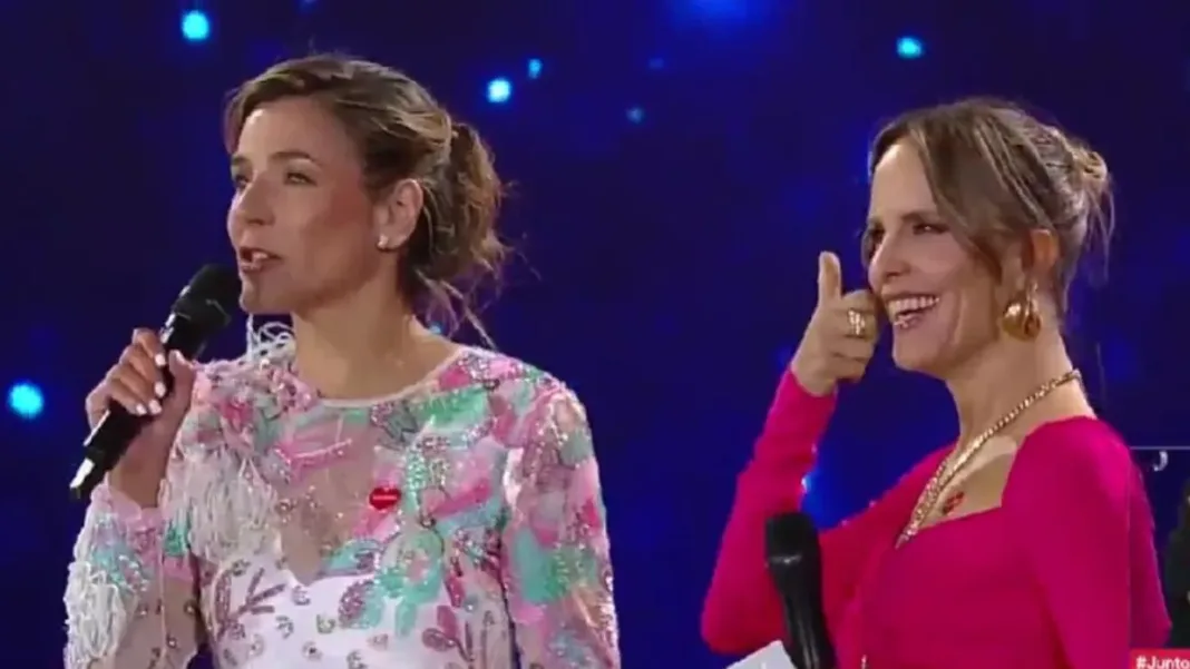 Julia Vial comete error en la Teletón y Diana Bolocco la corrige en vivo.