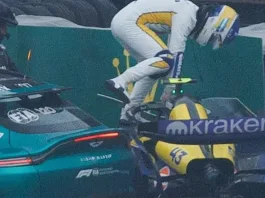 Williams reacciona tras el accidente que dejó fuera a Colapinto del GP de Brasil.
