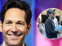 Paul Rudd entrega agua a jóvenes votantes en las elecciones de EE. UU.