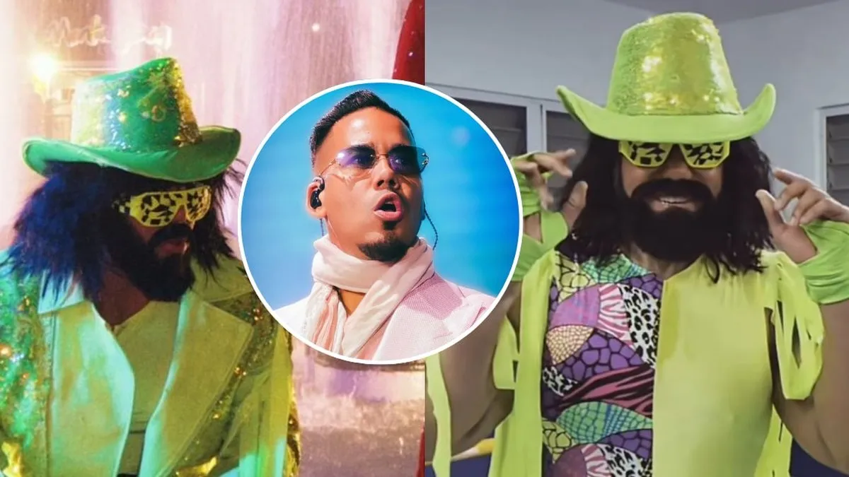 Romeo Santos celebró Halloween en Chile disfrazado de luchador en una fiesta.