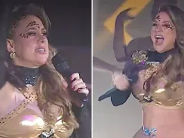 Flaviana muestra su pancita de embarazo en el show de Axé Bahía en Teletón.