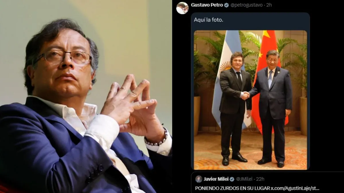 Petro publica foto de Milei y Xi Jinping tras polémicos tuits del argentino.
