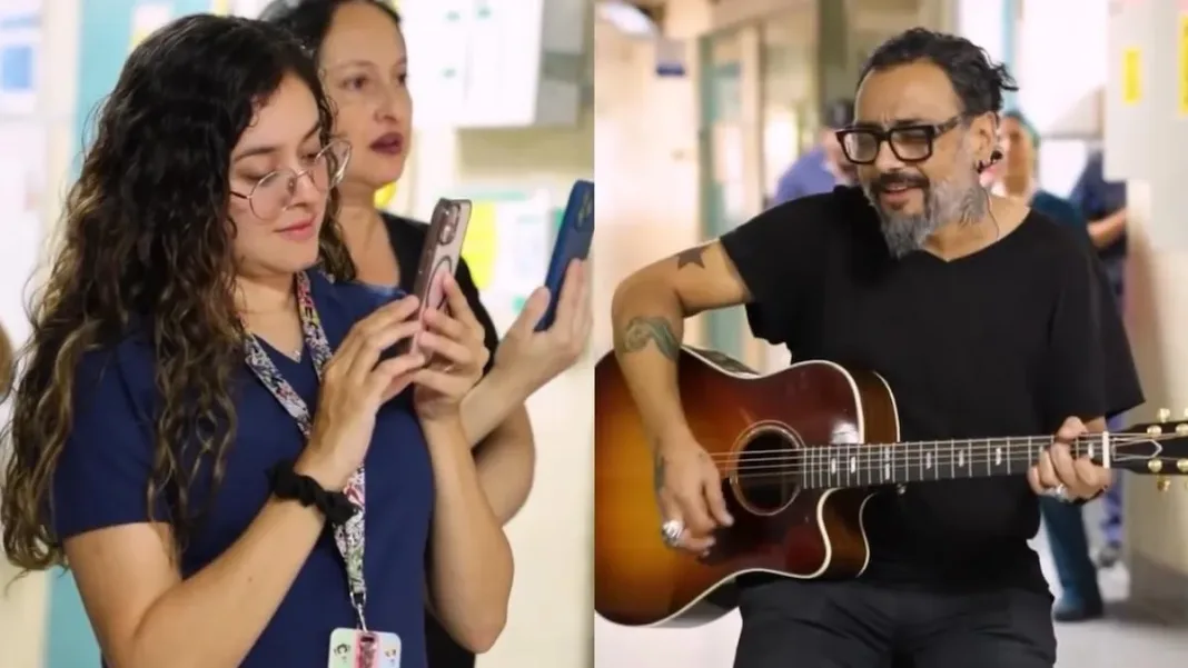 Claudio Valenzuela celebra el nacimiento de su hija en la Posta Central.