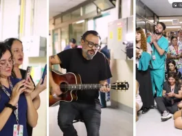 Claudio Valenzuela de Lucybell improvisa un emotivo concierto en la Posta Central.