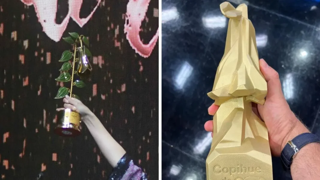 El nuevo galardón de los Copihue de Oro genera críticas en redes sociales. El nuevo galardón de los Copihue de Oro genera críticas en redes sociales.