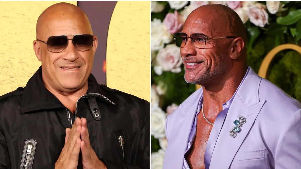 Globos de Oro 2025: Vin Diesel sorprende a Dwayne Johnson con un saludo inesperado.