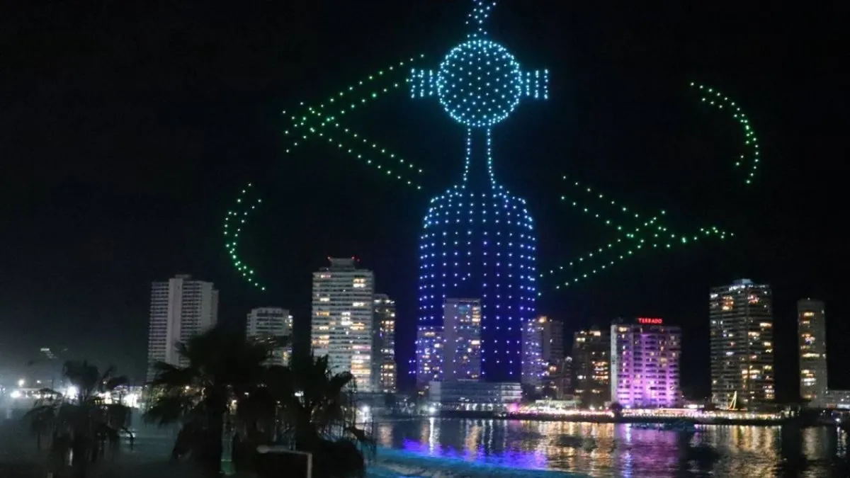 El show de drones en Iquique