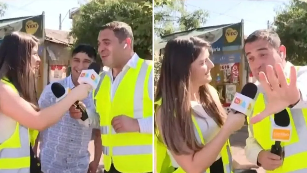 Un cruce inesperado entre noteros de Canal 13 y Chilevisión en plena transmisión.