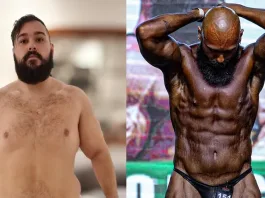 Transformación inspiradora: un fisicoculturista supera la obesidad tras años de esfuerzo.