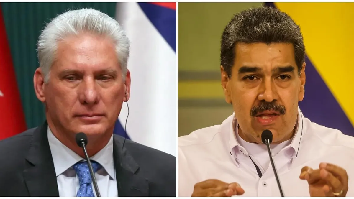 Díaz-Canel en Venezuela: apoyo a Maduro en su controvertida investidura. Díaz-Canel en Venezuela: apoyo a Maduro en su controvertida investidura.