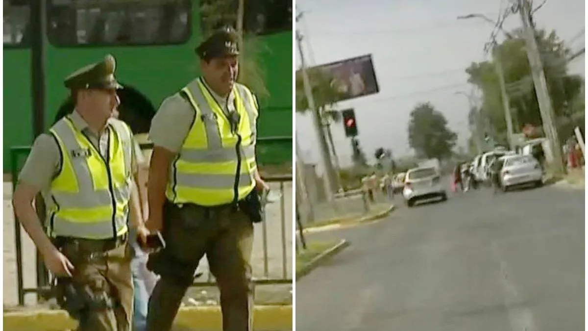 Conductor fugitivo intenta atropellar a carabinero en Quilicura.