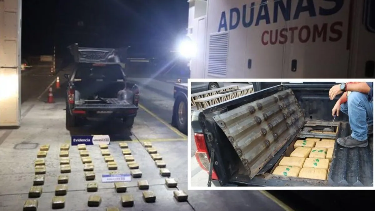 Aduanas intercepta camioneta con doble fondo cargada de marihuana en El Loa. Aduanas intercepta camioneta con doble fondo cargada de marihuana en El Loa.