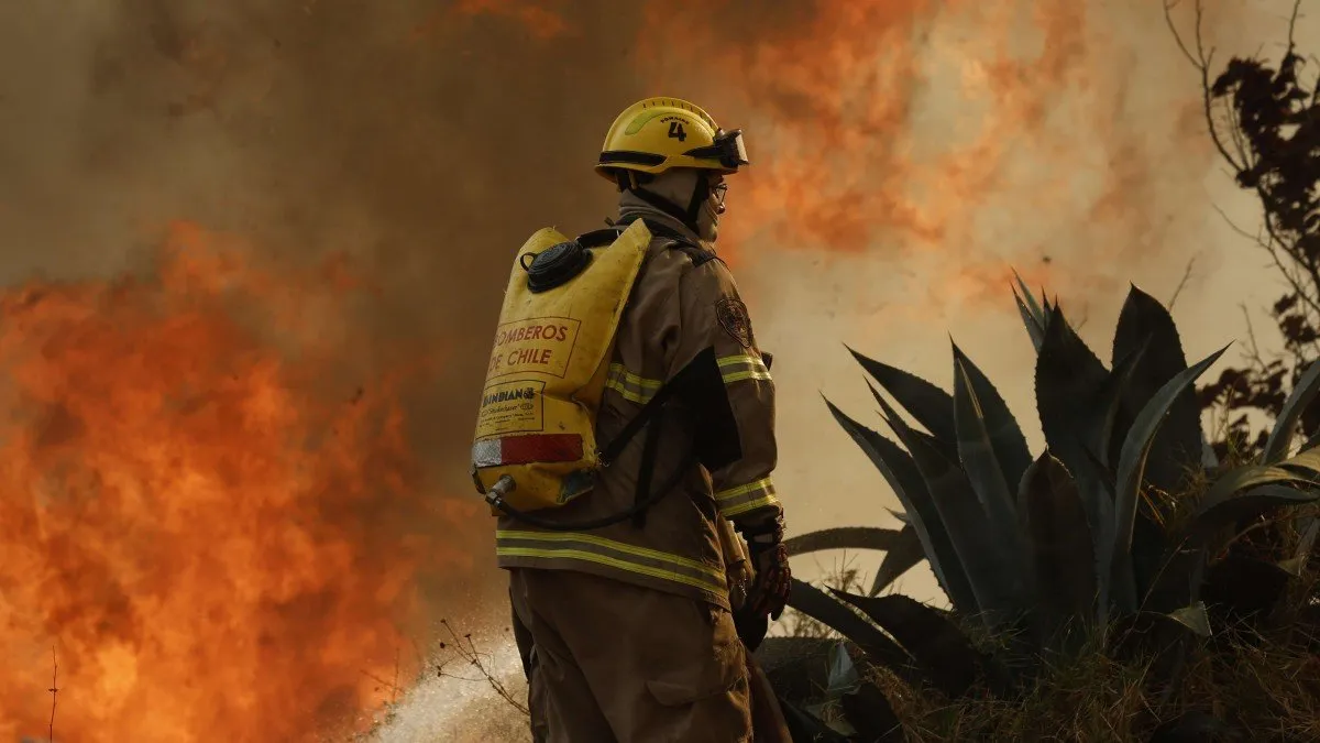 Alerta Roja en Alto Biobío por incendio forestal que amenaza la zona.