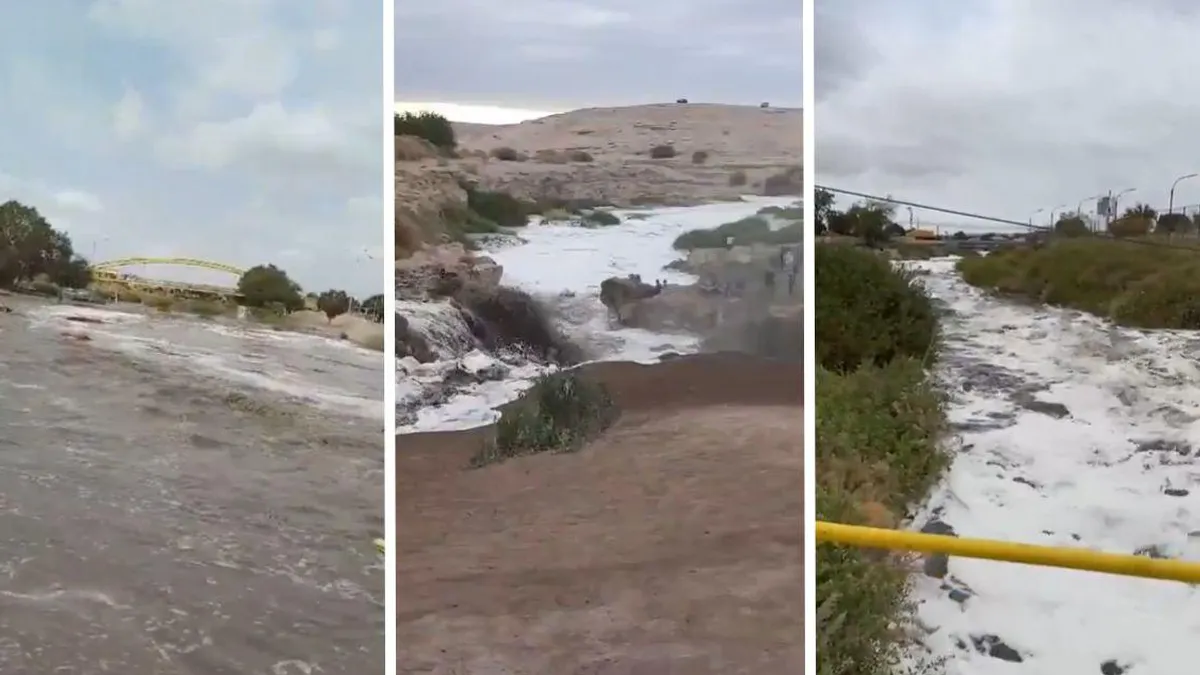 Aumento de caudal en ríos de Antofagasta: autoridades piden evacuar zonas de riesgo.