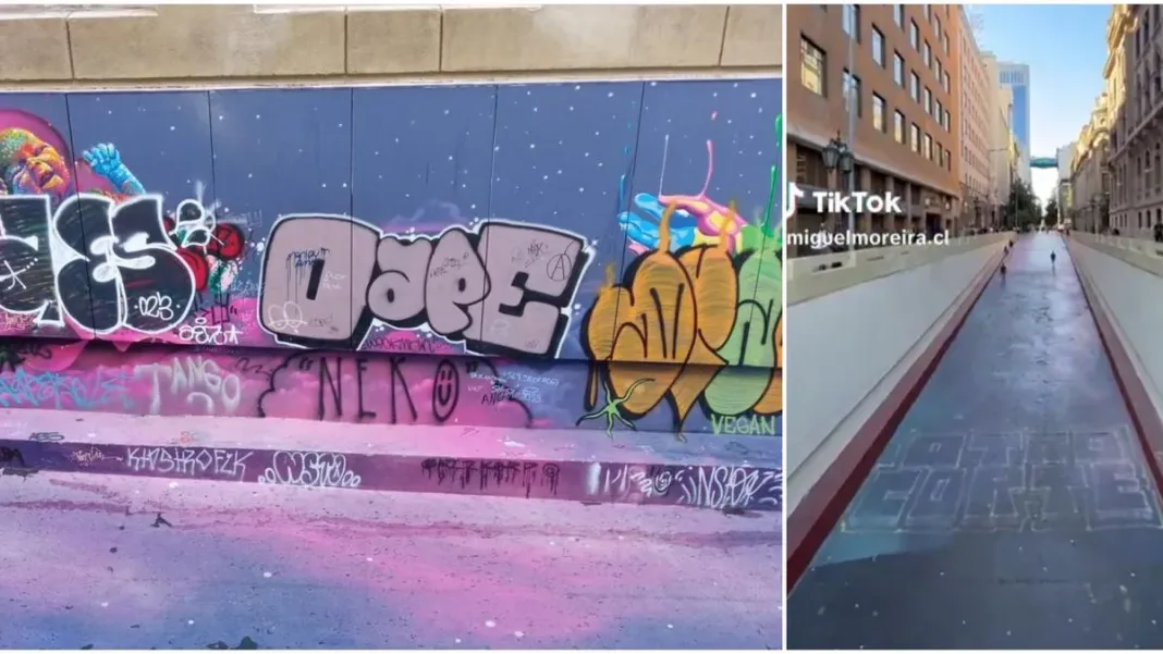 Grafitis obligan a borrar mural en Paseo Bandera: vandalismo recurrente.