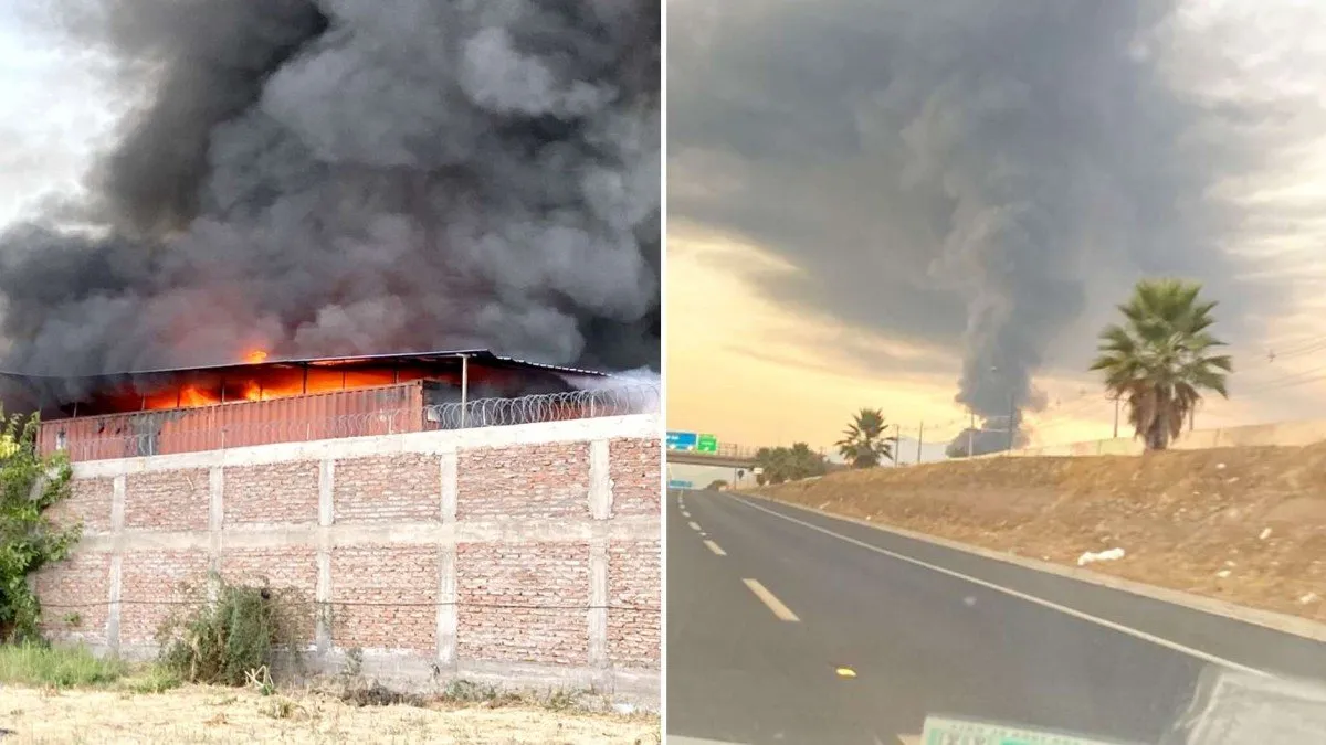 Incendio en fábrica de muebles en La Pintana: riesgo de propagación inminente. Incendio en fábrica de muebles en La Pintana: riesgo de propagación inminente.