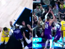 Luka Doncic sorprende con un pase espectacular en su debut con los Lakers.