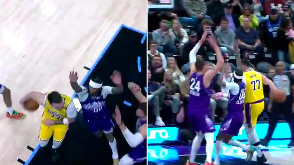 Luka Doncic sorprende con un pase espectacular en su debut con los Lakers.