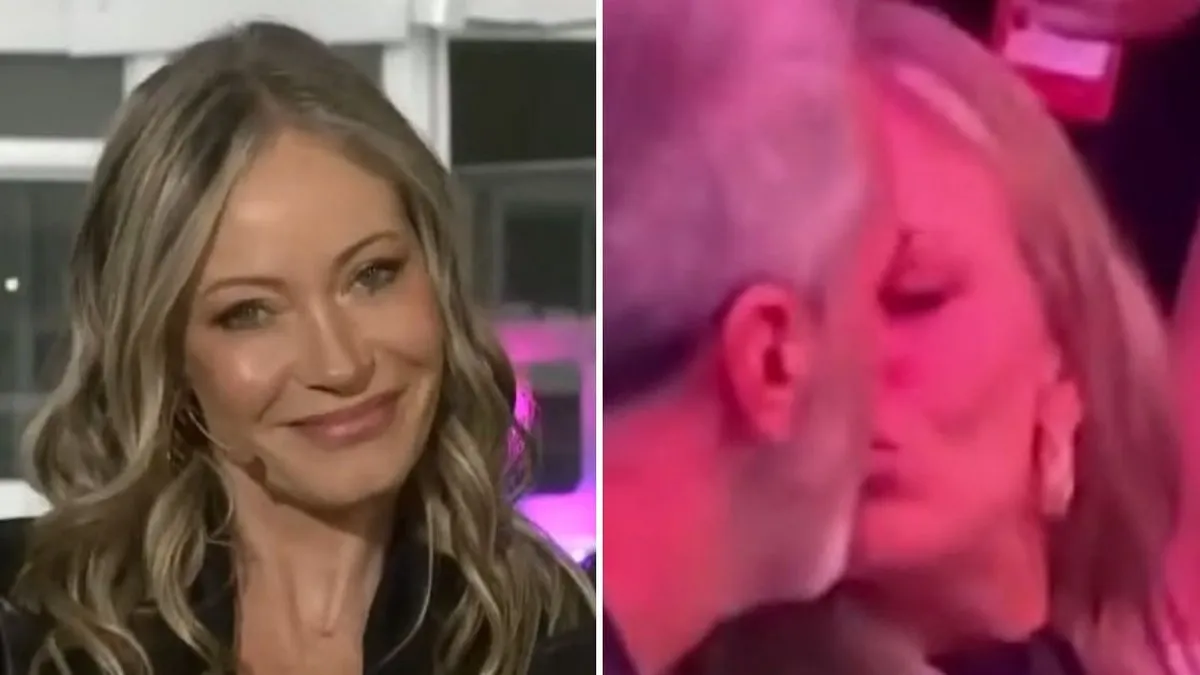 Marcela Vacarezza reacciona al beso entre Rafael Araneda y Karen Doggenweiler. Marcela Vacarezza reacciona al beso entre Rafael Araneda y Karen Doggenweiler.