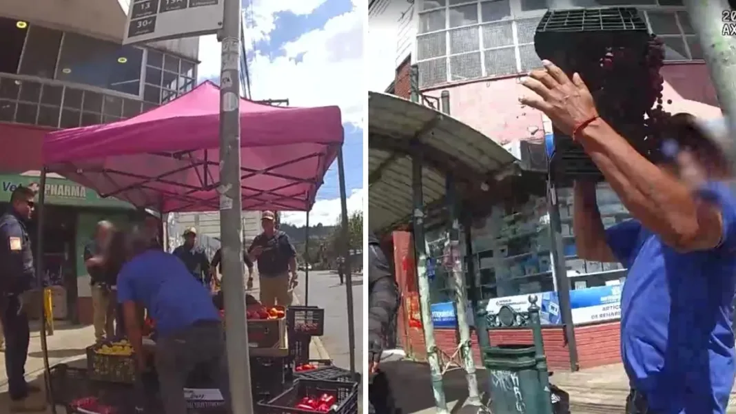 Fiscalización en Temuco deja 6 inspectores heridos y 2 detenidos por comercio ambulante.