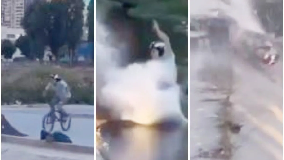 Joven ciclista se vuelve viral tras caída espectacular en Viña del Mar. Joven ciclista se vuelve viral tras caída espectacular en Viña del Mar.