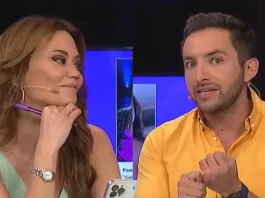 Daniella Campos y Hugo Valencia discuten en un tenso momento en vivo.