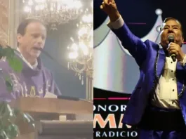 Sacerdote sorprende al público cantando un éxito de Tommy Rey en la Catedral.