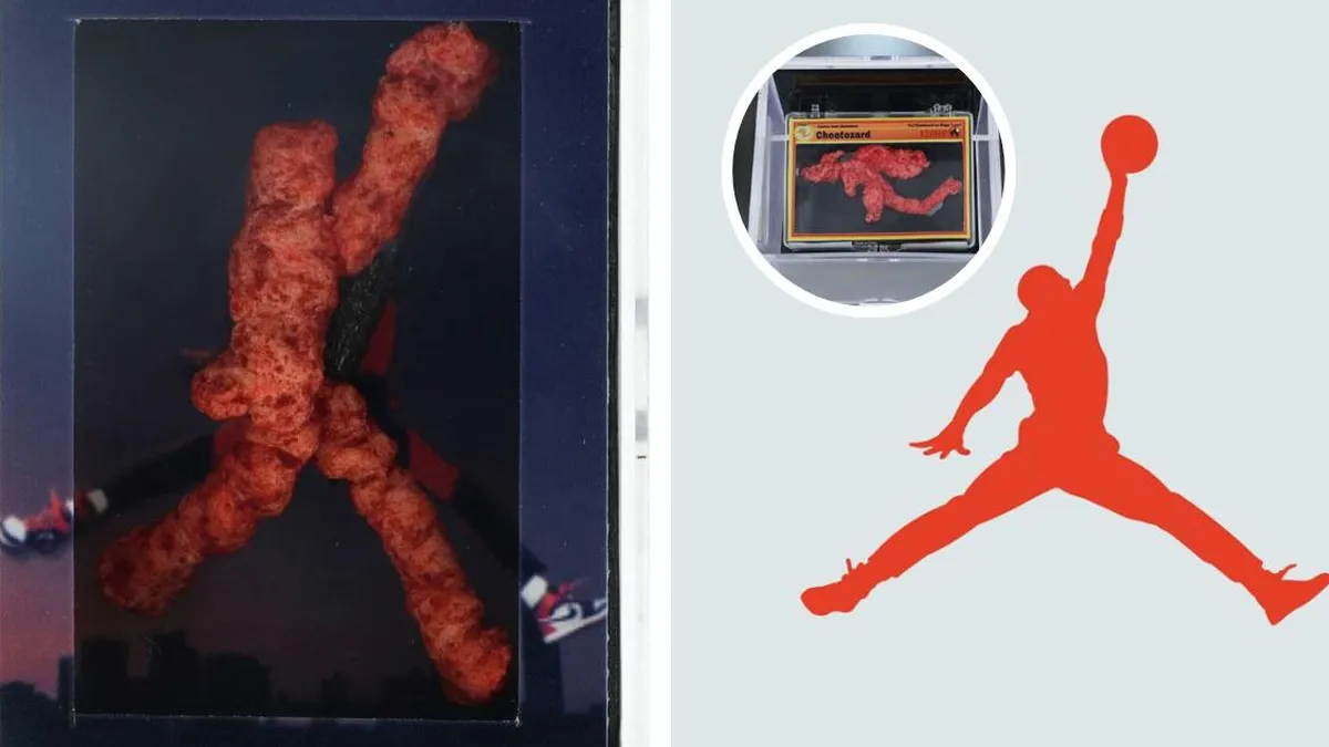Un Cheeto con forma del logo de Jordan se subasta tras la venta de 'Cheetozard'.