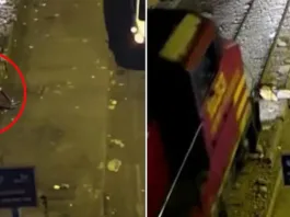 Un hombre ebrio se durmió en rieles y sobrevivió tras ser embestido por un tren.