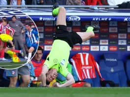 Giuliano Simeone y su divertido blooper con el juez de línea en La Liga.
