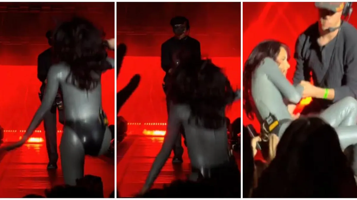 Cami Gallardo cae en pleno show en Santiago