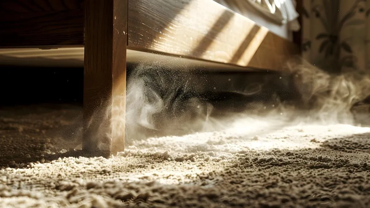 El polvo en casa: un riesgo oculto para la salud por los químicos permanentes.