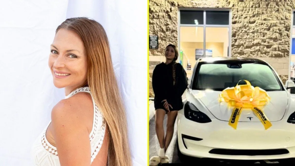 Paula Pavic sorprende a su hija con un Tesla