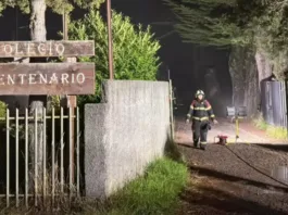 Incendio arrasa el Colegio Bicentenario de Alerce; cuatro detenidos y 100 bomberos en acción.