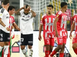 Hinchas de Colo Colo protestan contra Daniel Morón en el estadio con un lienzo.