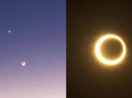 Eclipse solar anular y desfile de planetas en febrero de 2026 en la Antártica.